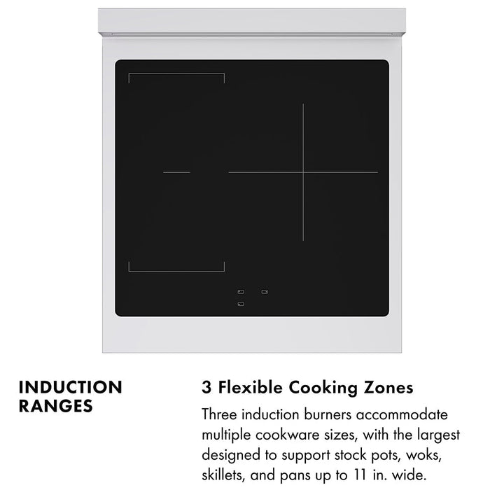 ZLINE Autograph Edition 24 in. 3.2 cu. ft. Paramount Induction Range with 3 Element Cooktop and Electric Convection Oven in Satin Stainless Steel with Matte Black Accents (SINRSZ-24-MB)