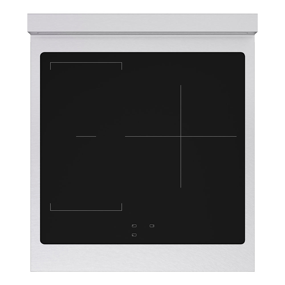 ZLINE Autograph Edition 24 in. 3.2 cu. ft. Paramount Induction Range with 3 Element Cooktop and Electric Convection Oven in Satin Stainless Steel with White Matte Door and Matte Black Accents (SINRSZ-WM-24-MB)