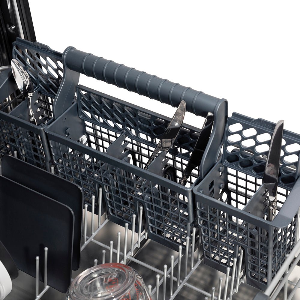 ZLINE Autograph Edition 24 in. Monument Series 3rd Rack Top Touch Control Tall Tub Dishwasher in Black Stainless Steel with Champagne Bronze Helix Handle, 45dBa (DWMTZ-BS-24-KCB)