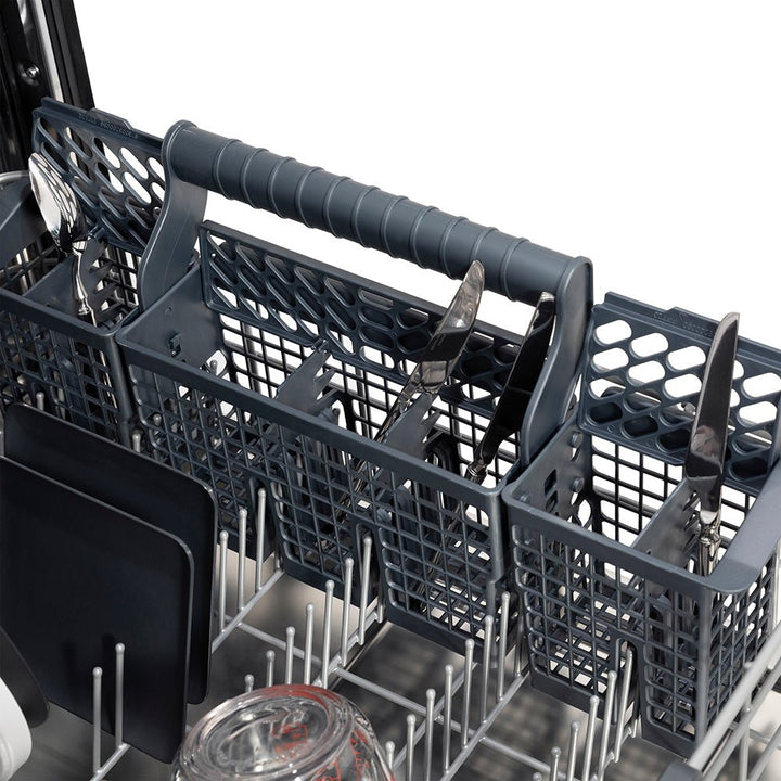 ZLINE Autograph Edition 24 in. Monument Series 3rd Rack Top Touch Control Tall Tub Dishwasher in Stainless Steel with Polished Gold Helix Handle, 45dBa (DWMTZ-30424-KG)