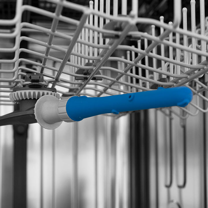 ZLINE Autograph Edition 24 in. Monument Series 3rd Rack Top Touch Control Tall Tub Dishwasher in Stainless Steel with Polished Nickel Helix Handle, 45dBa (DWMTZ-30424-KPN)