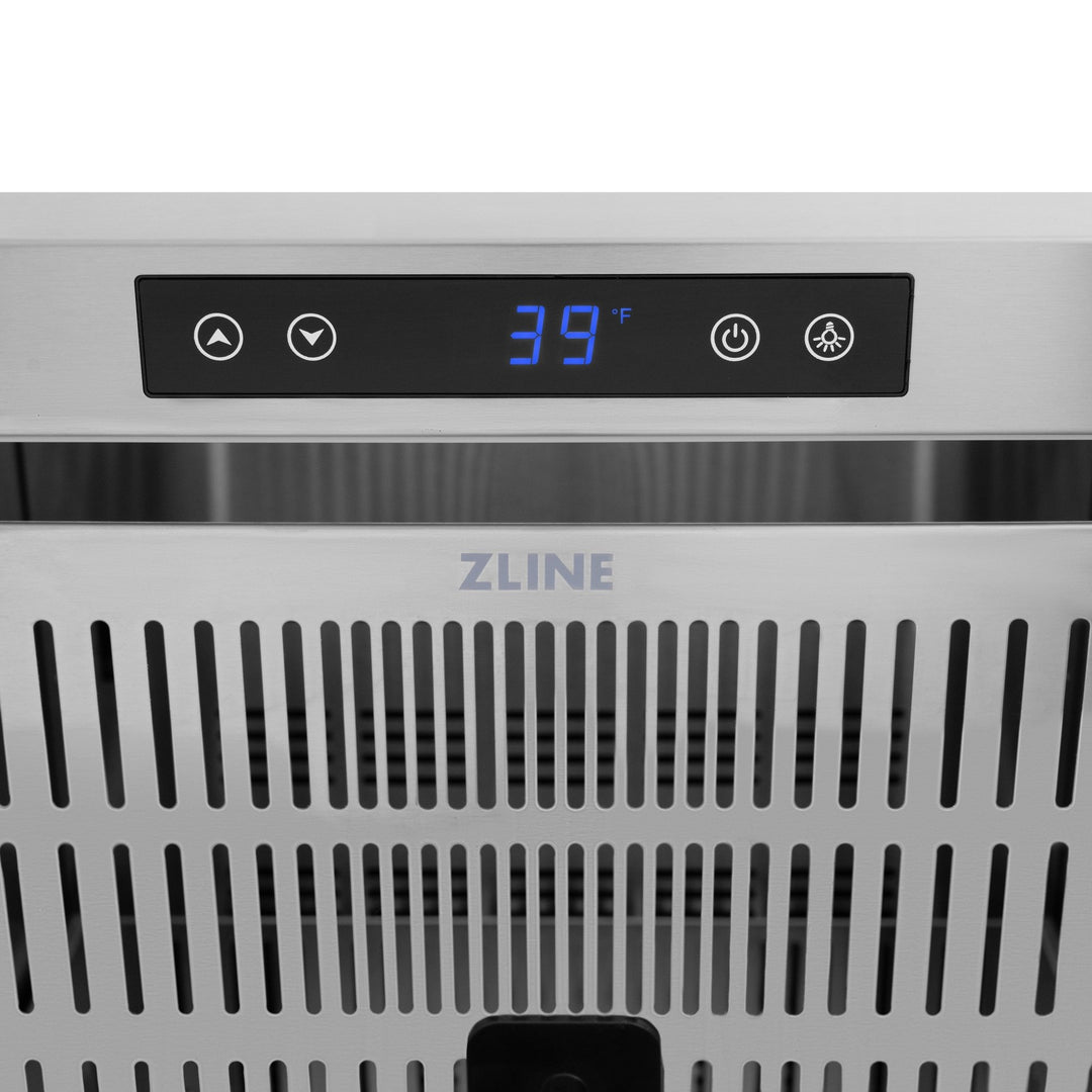 ZLINE Autograph Edition 24 in. Touchstone 168 Can Outdoor-Rated Dual Refrigerator Drawer with Panel-Ready Doors and Polished Gold Handles (RDSPOZ-24-G)