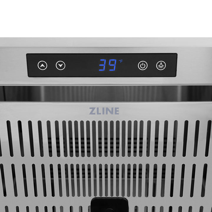 ZLINE Autograph Edition 24 in. Touchstone 168 Can Outdoor-Rated Dual Refrigerator Drawer with Stainless Steel Doors and Champagne Bronze Helix Handles (RDSOZ-ST-24-KCB)