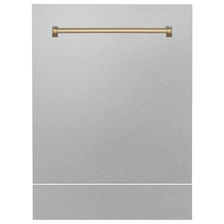 ZLINE Autograph Edition 24" Tallac Dishwasher Panel in Fingerprint Resistant Stainless Steel with Champagne Bronze Handle (DPVZ-SN-24-CB)