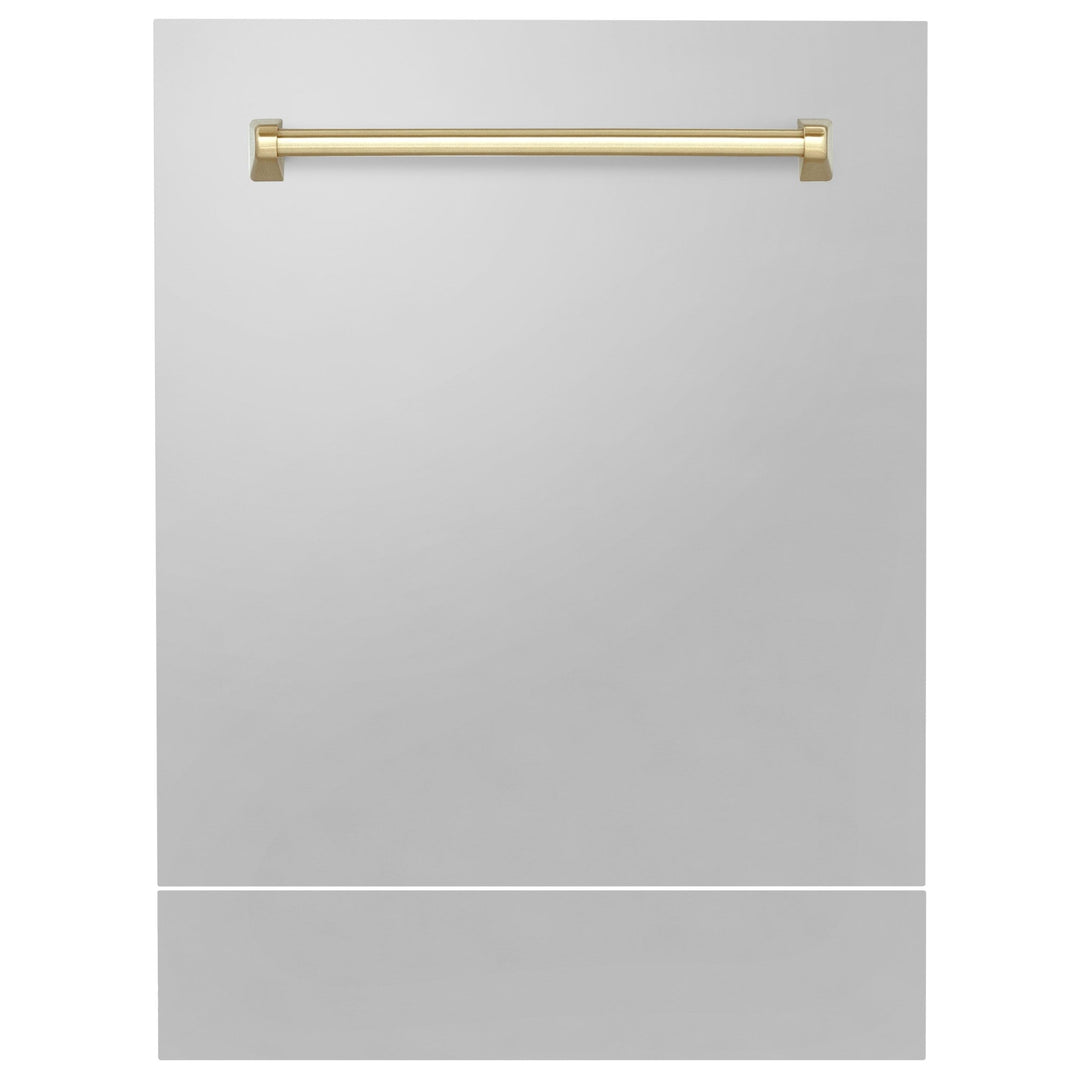 ZLINE Autograph Edition 24" Tallac Dishwasher Panel in Stainless Steel with Polished Gold Handle (DPVZ-304-24-G)