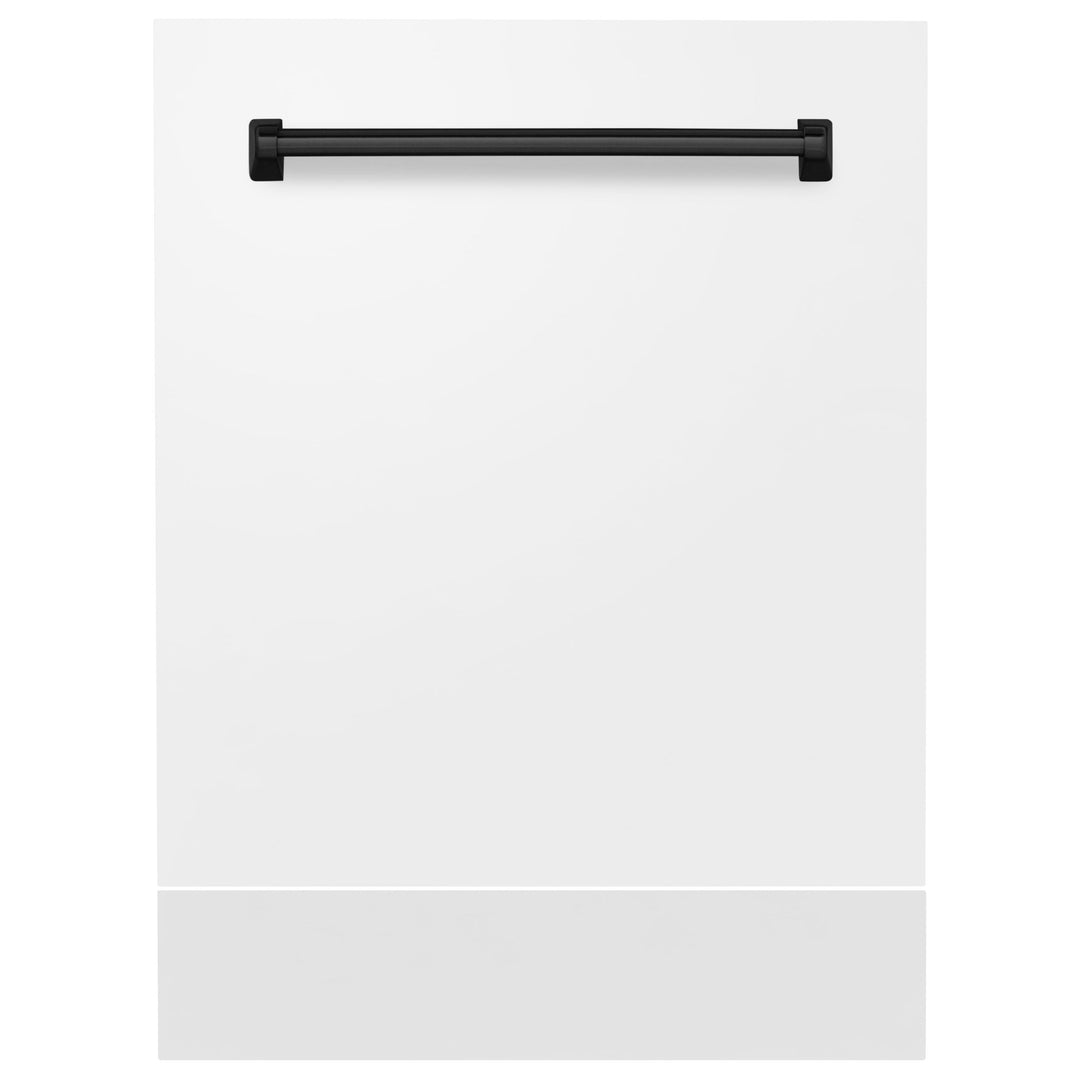 ZLINE Autograph Edition 24" Tallac Dishwasher Panel in White Matte with Matte Black Handle (DPVZ-WM-24-MB)