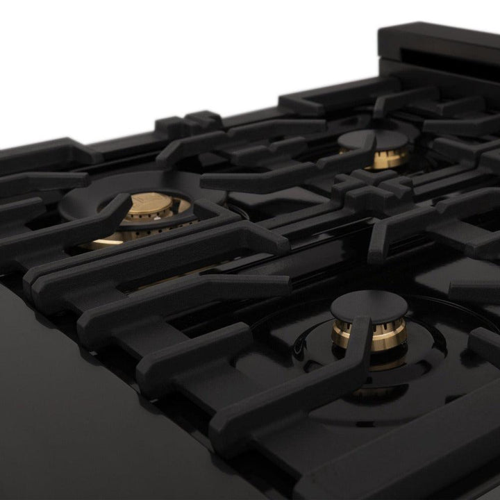 ZLINE Autograph 30" 4.0 cu. ft. Dual Fuel Range in Stainless Steel with Bronze Accents, RABZ-30-CB