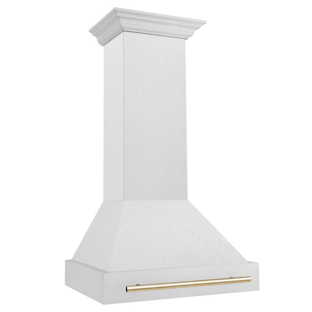 ZLINE Autograph Edition 30" Fingerprint Resistant Stainless Steel Range Hood with Polished Gold Handle (8654SNZ-30-G)