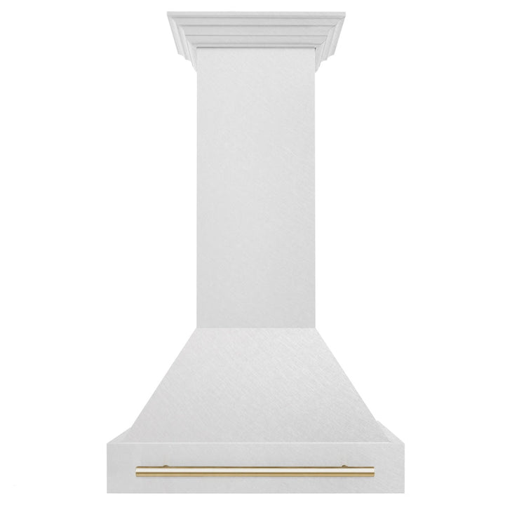 ZLINE Autograph Edition 30" Fingerprint Resistant Stainless Steel Range Hood with Polished Gold Handle (8654SNZ-30-G)