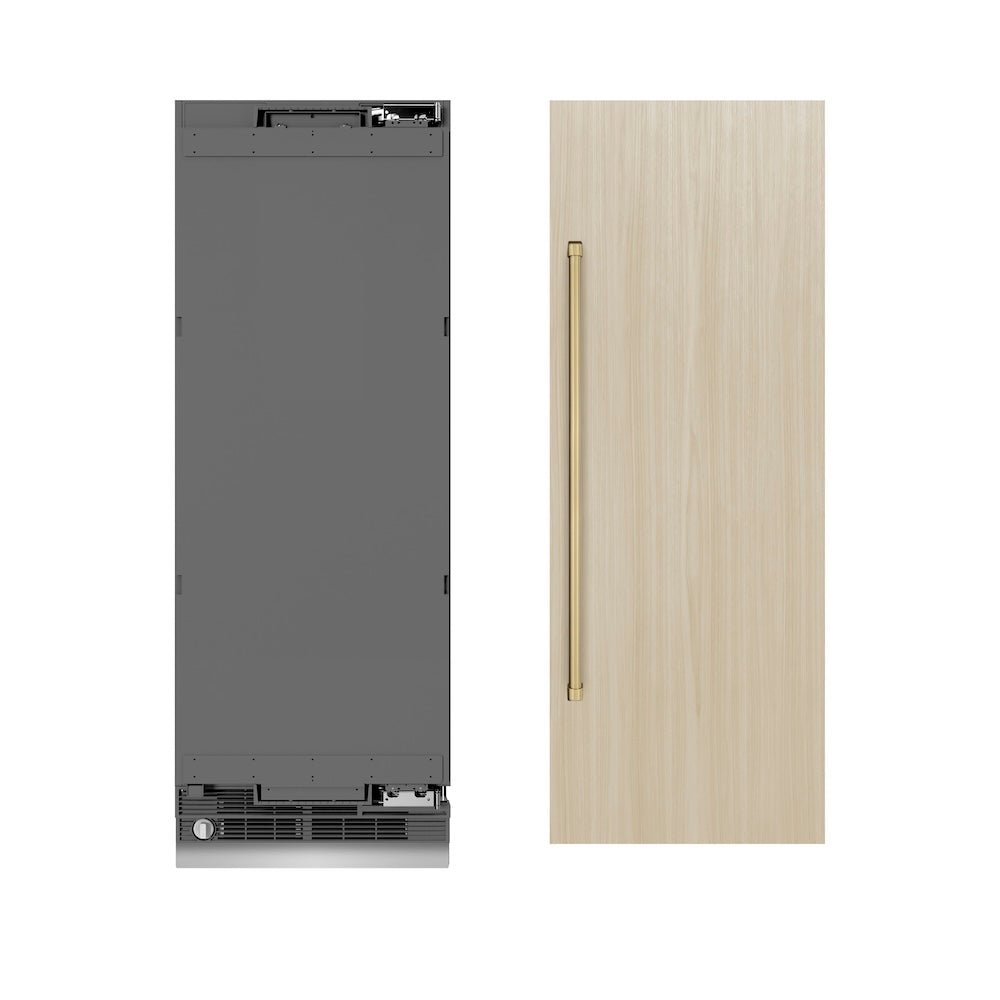 ZLINE Autograph Edition 30 in. 16.7 cu. ft. Panel Ready Column Refrigerator with Graphite Gray Interior and Champagne Bronze Accents (RBCRVZ-30-CB)