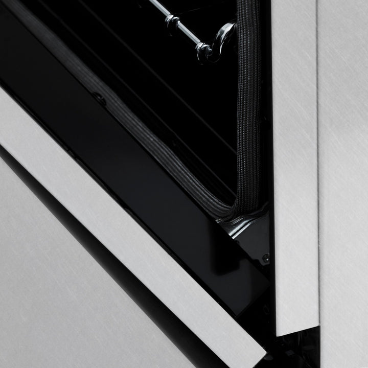 ZLINE Autograph Edition 30 in. 4.0 cu. ft. Legacy Dual Fuel Range with 4 Burner Gas Cooktop and Electric Convection Oven in Satin Stainless Steel and Matte Black Accents (RASZ-SN-30-MB)