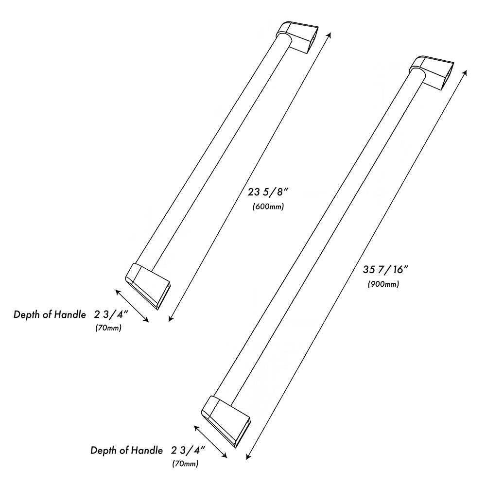 ZLINE Autograph Edition 30 in. Built-In Refrigerator Helix Handles (Set of 2) in Matte Black (RBIVHZ-K-MB-30)