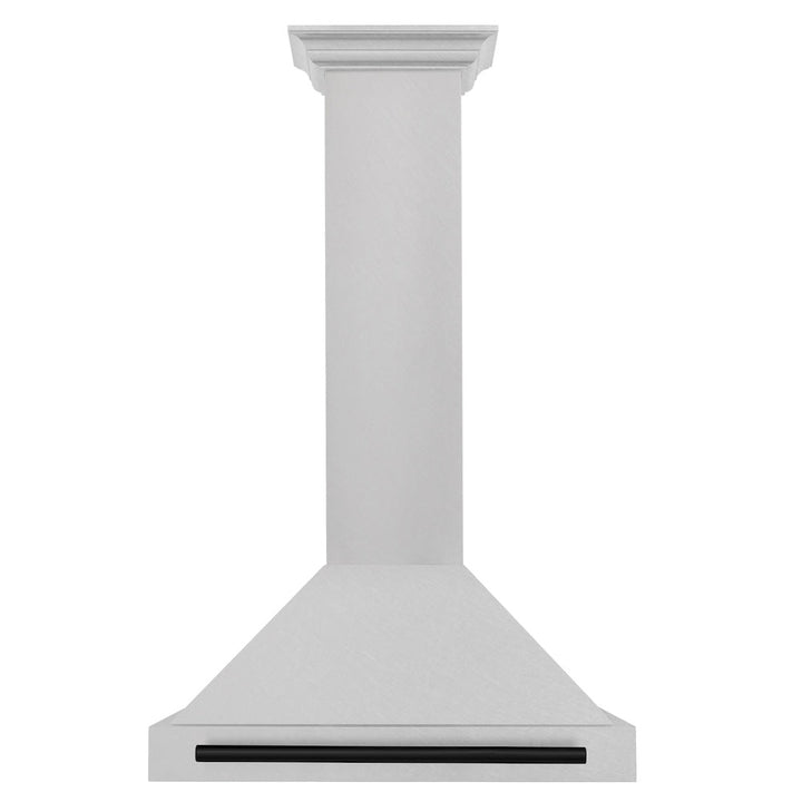 ZLINE Autograph Edition 30 in. Convertible Satin Stainless Steel Wall Mount Range Hood with Matte Black Handle (KB4SNZ-30-MB)