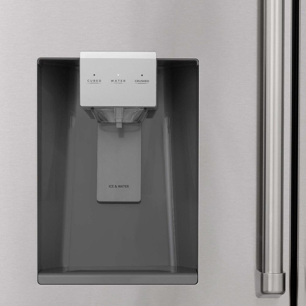 ZLINE Autograph Edition 30 in. Kitchen Package with Stainless Steel Dual Fuel Range, Range Hood, Dishwasher, and Refrigerator with External Water Dispenser with Matte Black Accents (4AKPR-RARHDWM30-MB)