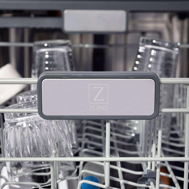 ZLINE Autograph Edition 30 in. Kitchen Package with Stainless Steel Dual Fuel Range, Range Hood, Dishwasher, and Refrigerator with External Water Dispenser with Matte Black Accents (4AKPR-RARHDWM30-MB)