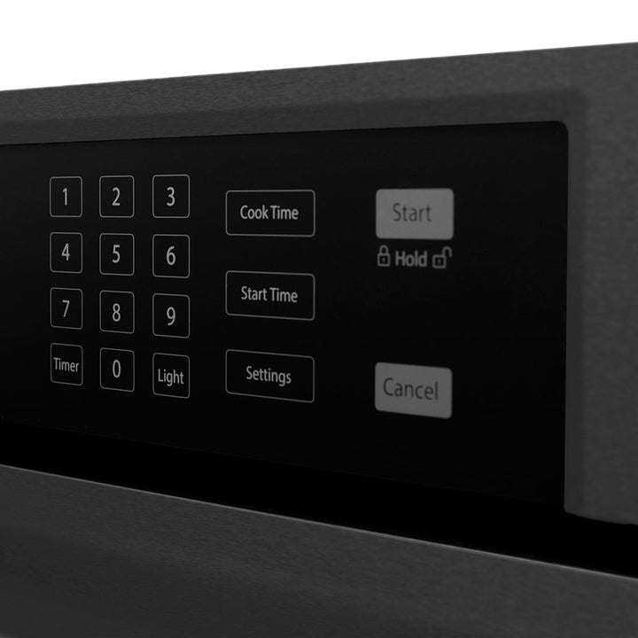 ZLINE Autograph Edition 30 in. Professional True Convection Single Wall Oven with Air Fry and Self Clean in Black Stainless Steel with Champagne Bronze Helix Handle (WASBZ-30-KCB)