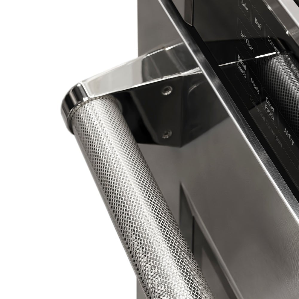 ZLINE Autograph Edition 30 in. Professional True Convection Single Wall Oven with Air Fry and Self Clean in Stainless Steel with Polished Nickel Helix Handle (WASZ-30-KPN)