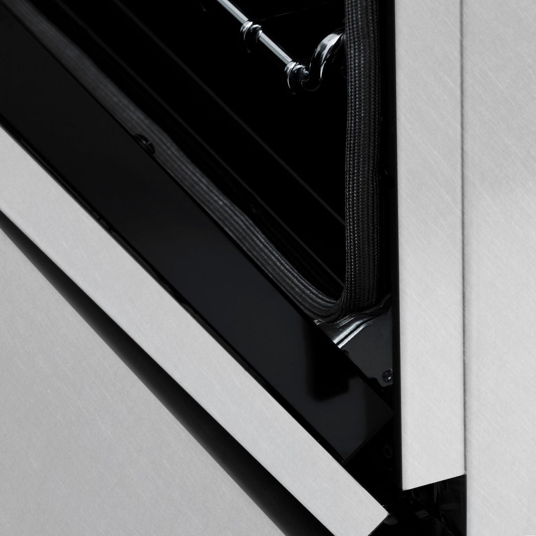 ZLINE Autograph Edition 30 in. Range with Gas Burner/Electric Oven in DuraSnow® Stainless Steel with Matte Black Accents, RASZ-SN-30-MB