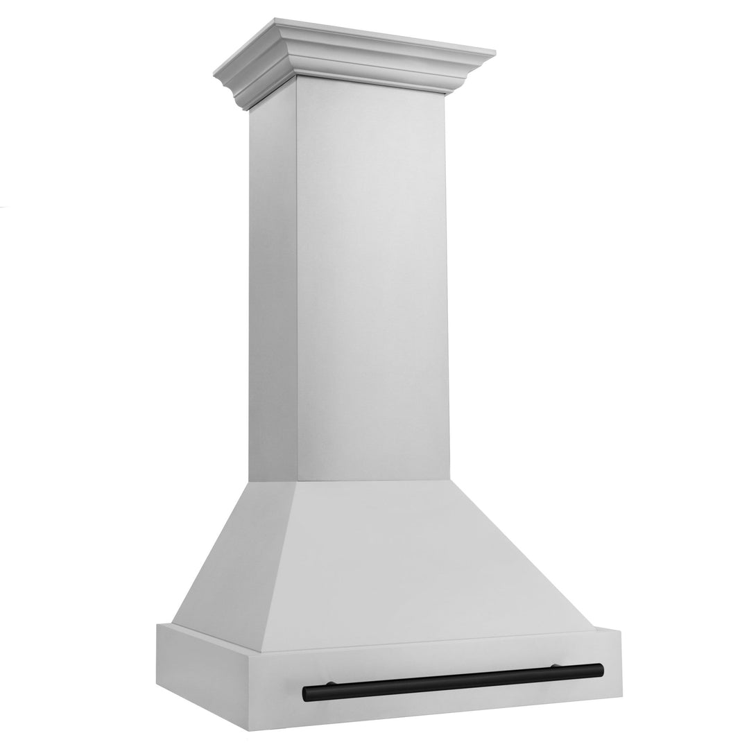 ZLINE Autograph Edition 30" Stainless Steel Range Hood with Stainless Steel Shell and Matte Black Handle (8654STZ-30-MB)
