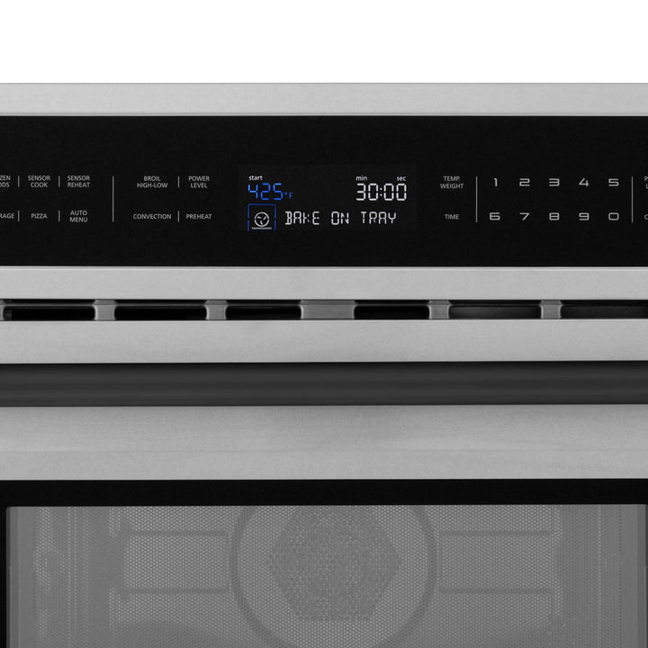 ZLINE Autograph Edition 30â€ 1.6 cu ft. Built-in Convection Microwave Oven in Stainless Steel and Matte Black Accents (MWOZ-30-MB)