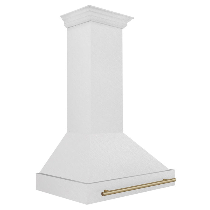 ZLINE Autograph Edition 36" Fingerprint Resistant Stainless Steel Range Hood with Champagne Bronze Handle (8654SNZ-36-CB)
