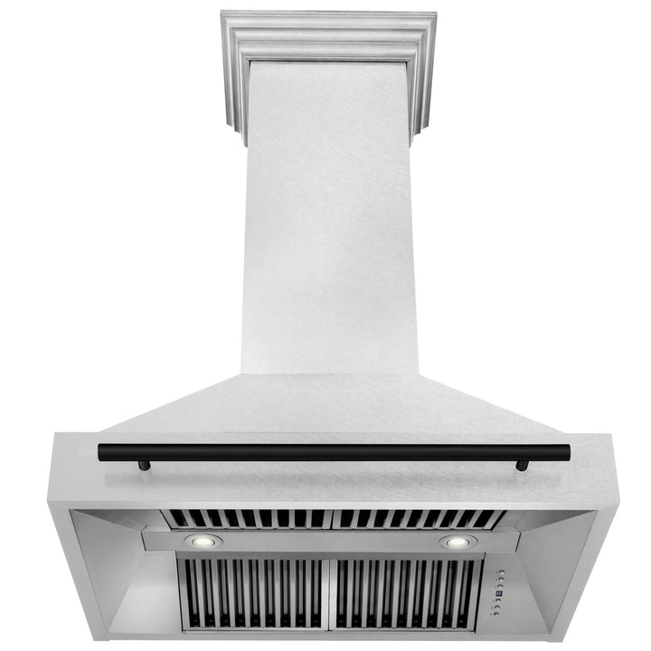 ZLINE Autograph Edition 36" Fingerprint Resistant Stainless Steel Range Hood with Matte Black Handle (8654SNZ-36-MB)