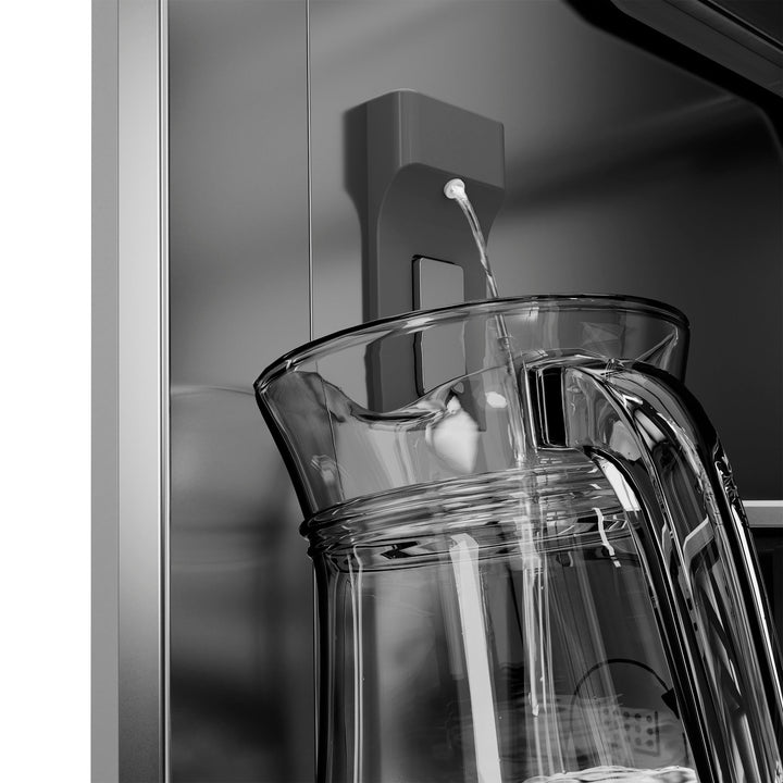 ZLINE Autograph Edition 36 in. 19.6 cu. ft. Panel Ready French Door Built-In Bottom Freezer Refrigerator with Water Dispenser and Ice Maker with Stainless Steel Interior and Matte Black Accents (SRBIVZ-36-MB)