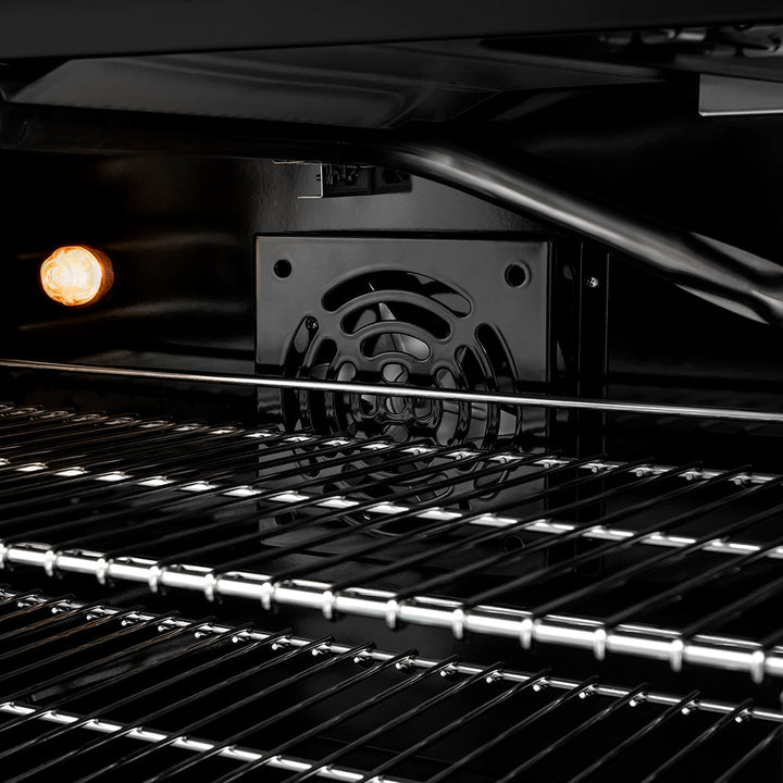 ZLINE Autograph Edition 36 in. 5.2 cu. ft. Paramount Gas Range with 6 Burner DuoProâ„¢ Cooktop and Convection Gas Oven in Black Satin Stainless Steel and Champagne Bronze Accents (PSGRBSZ-36-CB)