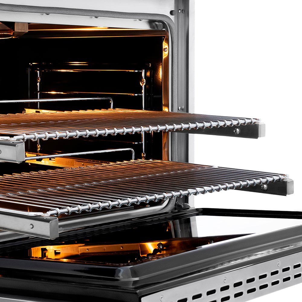 ZLINE Autograph Edition 36 in. 5.2 cu. ft. Paramount Gas Range with 6 Burner DuoProâ„¢ Cooktop and Convection Gas Oven in Stainless Steel with Champagne Bronze Helix Handle and Accents (PSGRZ-36-KCB)