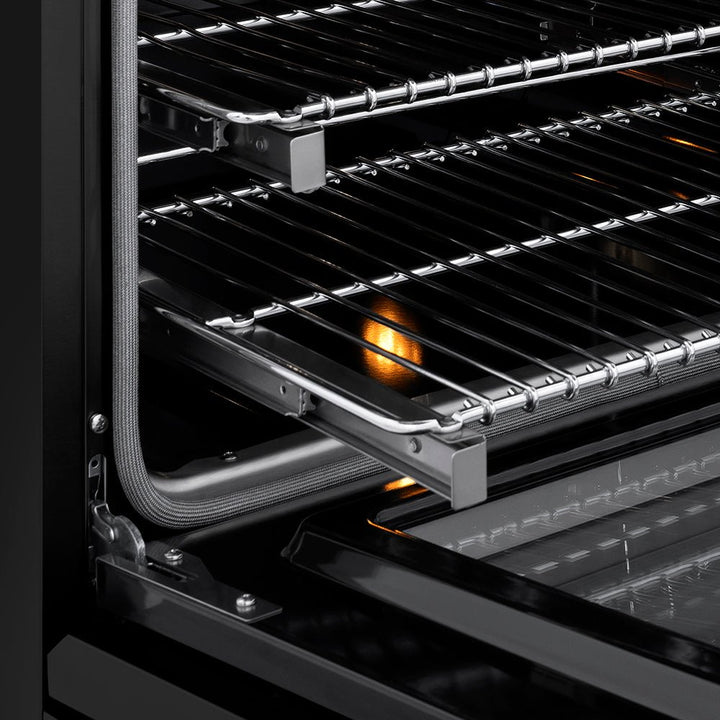 ZLINE Autograph Edition 36 in. 5.2 cu. ft. Paramount Induction Range with 5 Element Cooktop and Electric Convection Oven in Black Stainless Steel with Champagne Bronze Accents (SINRBZ-36-CB)