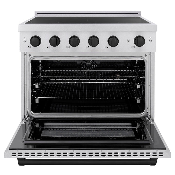 ZLINE Autograph Edition 36 in. 5.2 cu. ft. Paramount Induction Range with 5 Element Cooktop and Electric Convection Oven in Stainless Steel with Matte Black Accents (SINRZ-36-MB)