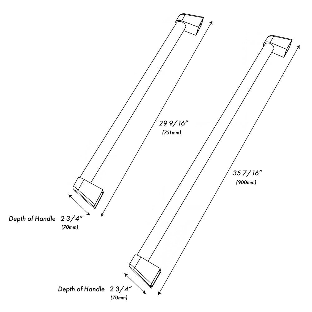 ZLINE Autograph Edition 36 in. Built-In Refrigerator Helix Handles (Set of 3) in Polished Nickel (RBIVHZ-K-PN-36)