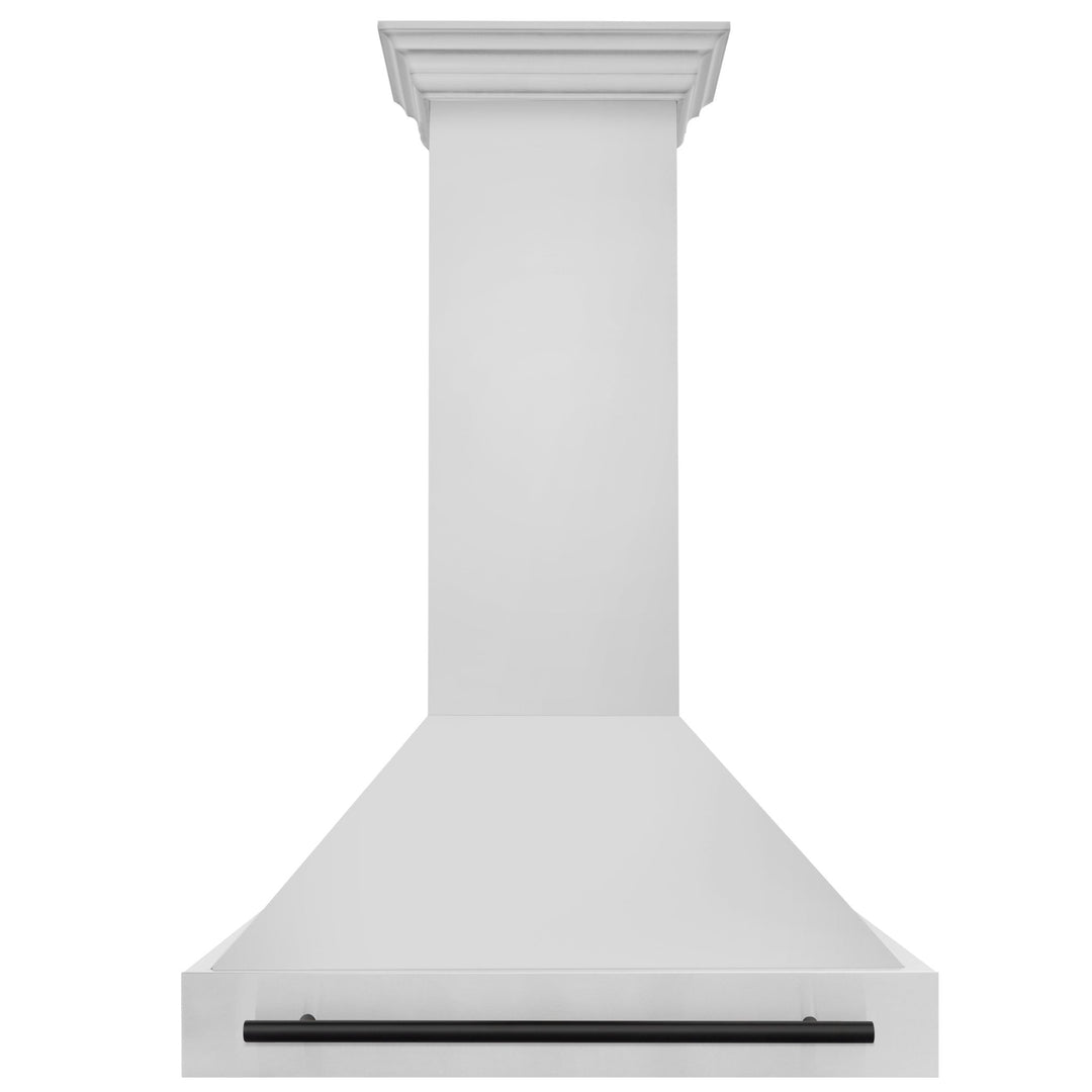 ZLINE Autograph Edition 36 in. Stainless Steel Range Hood with Stainless Steel Shell and Matte Black Handle (8654STZ-36-MB)
