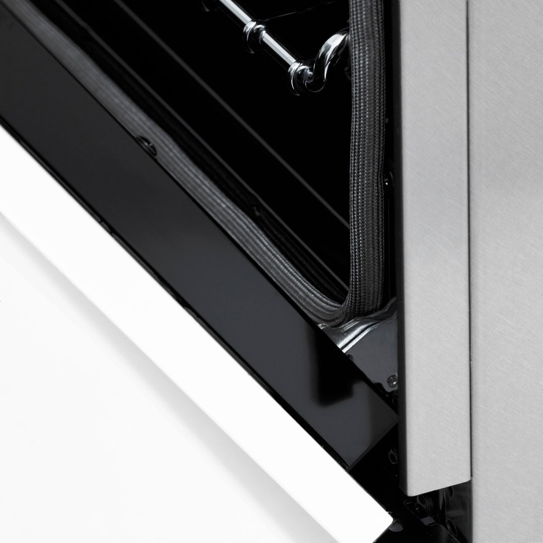 ZLINE Autograph Edition 48 in. 6.0 cu. ft. Legacy Dual Fuel Range with 7 Burner Gas Cooktop and 2 Electric Ovens in Satin Stainless Steel with White Matte Doors and Champagne Bronze Accents (RASZ-WM-48-CB)
