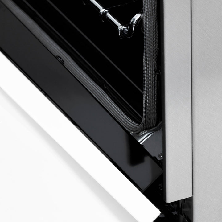 ZLINE Autograph Edition 48 in. 6.0 cu. ft. Legacy Dual Fuel Range with 7 Burner Gas Cooktop and 2 Electric Ovens in Satin Stainless Steel with White Matte Doors and Champagne Bronze Accents (RASZ-WM-48-CB)