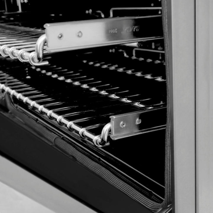 ZLINE Autograph Edition 48 in. 6.0 cu. ft. Legacy Dual Fuel Range with 7 Burner Gas Cooktop and 2 Electric Ovens in Stainless Steel and Matte Black Accents (RAZ-48-MB)