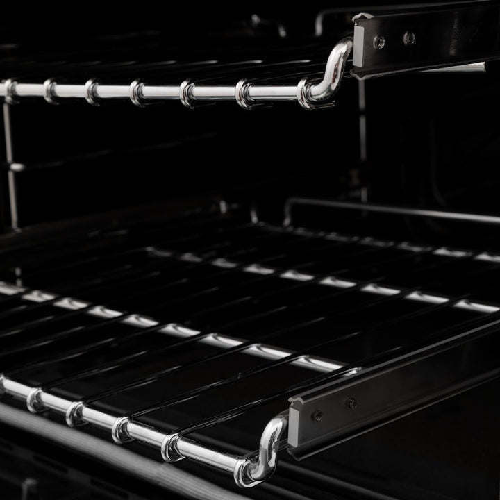 ZLINE Autograph Edition 48 in. 6.0 cu. ft. Legacy Dual Fuel Range with 7 Burner Gas Cooktop and 2 Electric Ovens (RAZ-BLM-48-CB)