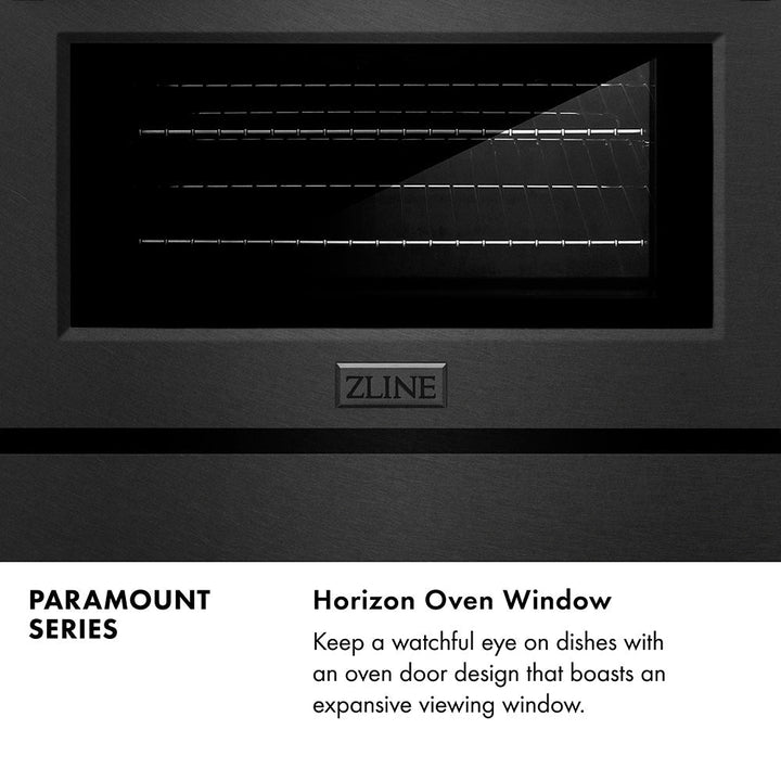 ZLINE Autograph Edition 48 in. 6.7 cu. ft. Paramount Double Oven Dual Fuel Range with 8 Burner Gas Cooktop in Black Satin Stainless Steel and Champagne Bronze Accents (SDRBSZ-48-CB)