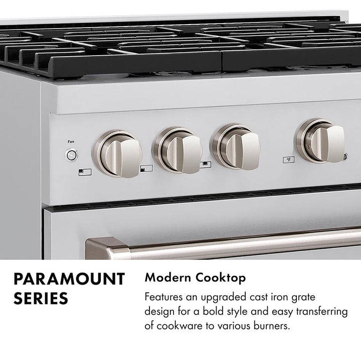 ZLINE Autograph Edition 48 in. 6.7 cu. ft. Paramount Double Oven Dual Fuel Range with 8 Burner Gas Cooktop in Black Stainless Steel and Champagne Bronze Helix Handles and Knob Accents (SDRBZ-48-KCB)