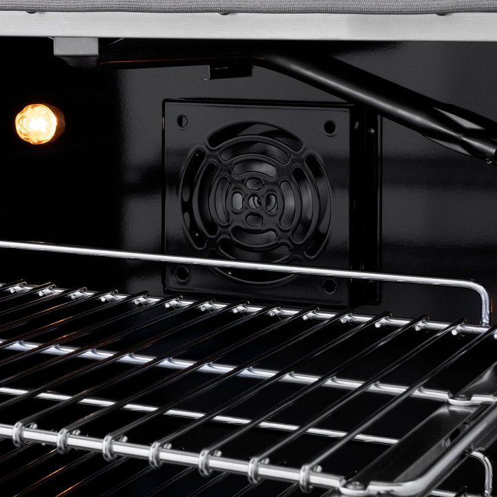ZLINE Autograph Edition 48 in. 6.7 cu. ft. Paramount Double Oven Gas Range with 8 Burner Cooktop in Satin Stainless Steel and Matte Black Accents (SGRSZ-48-MB)