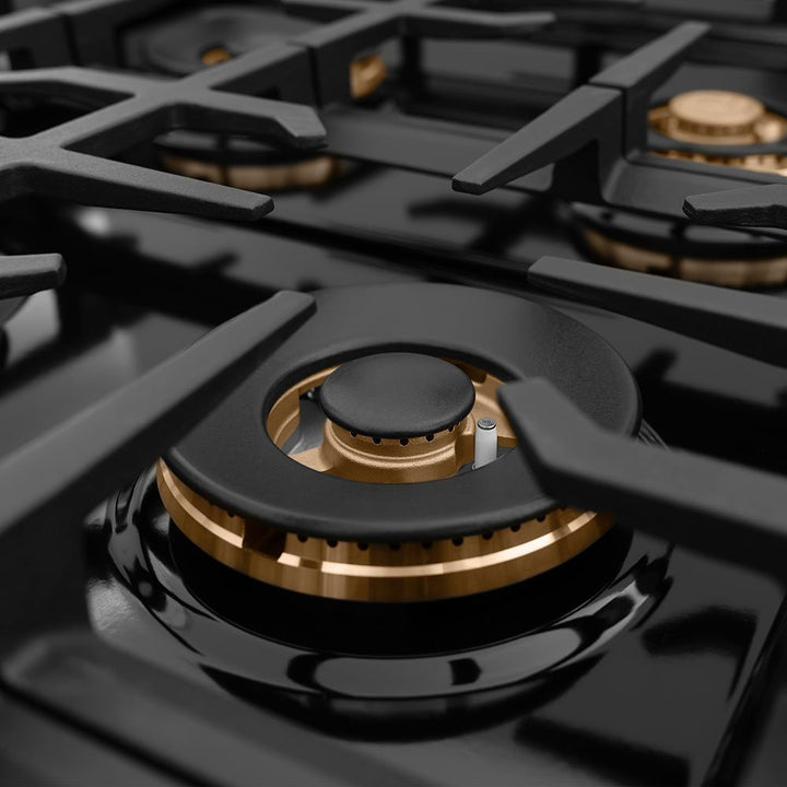 ZLINE Autograph Edition 48 in. Classic Gas Rangetop with 8 Burner DuoProâ„¢ Cooktop in Stainless Steel and Matte Black Accents (PCRTZ-48-MB)