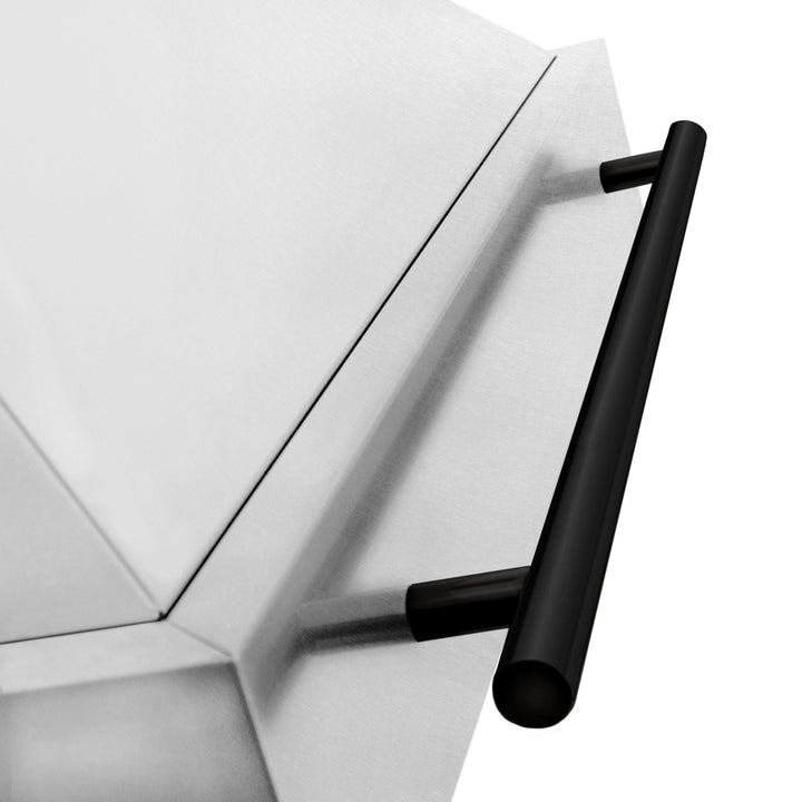 ZLINE Autograph Edition 48 in. Satin Stainless Steel Wall Mount Range Hood with Matte Black Handle (8654SNZ-48-MB)