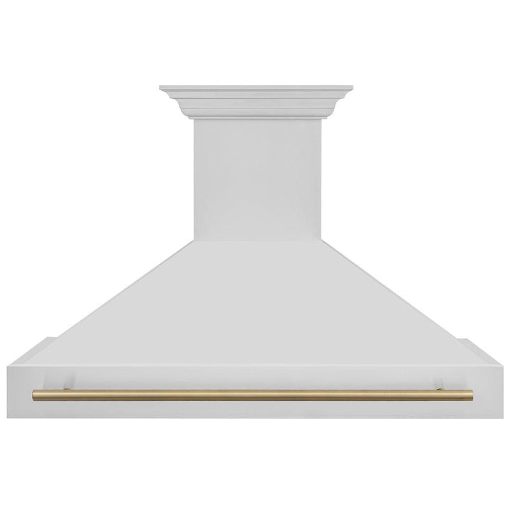 ZLINE Autograph Edition 48 in. Stainless Steel Range Hood with Stainless Steel Shell and Champagne Bronze Handle (8654STZ-48-CB)