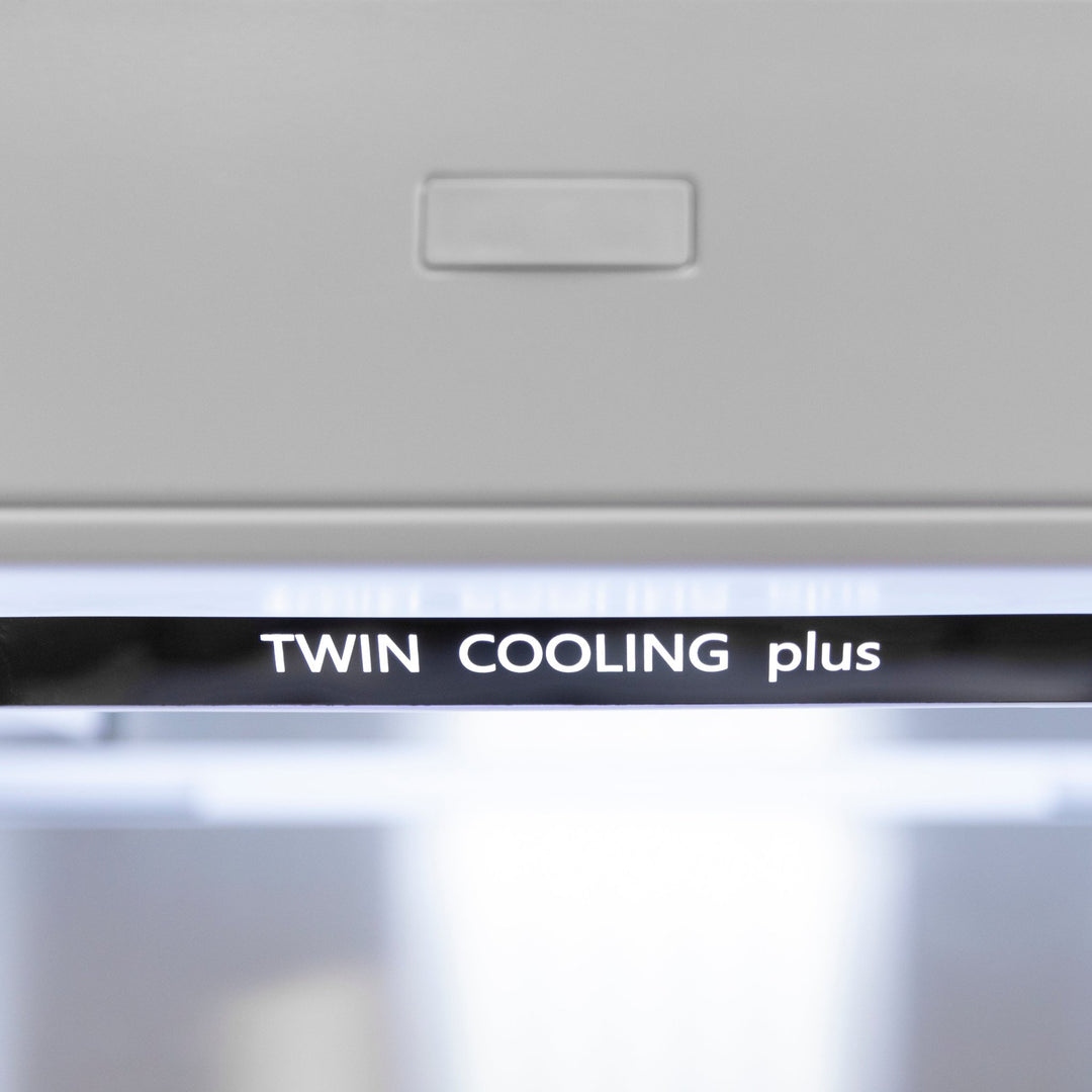 ZLINE Autograph Edition 60 in. 32.2 cu. ft. French Door Built-In Bottom Freezer Refrigerator with Water Dispenser and Ice Maker in Stainless Steel with Matte Black Accents (RBIVZ-304-60-MB)