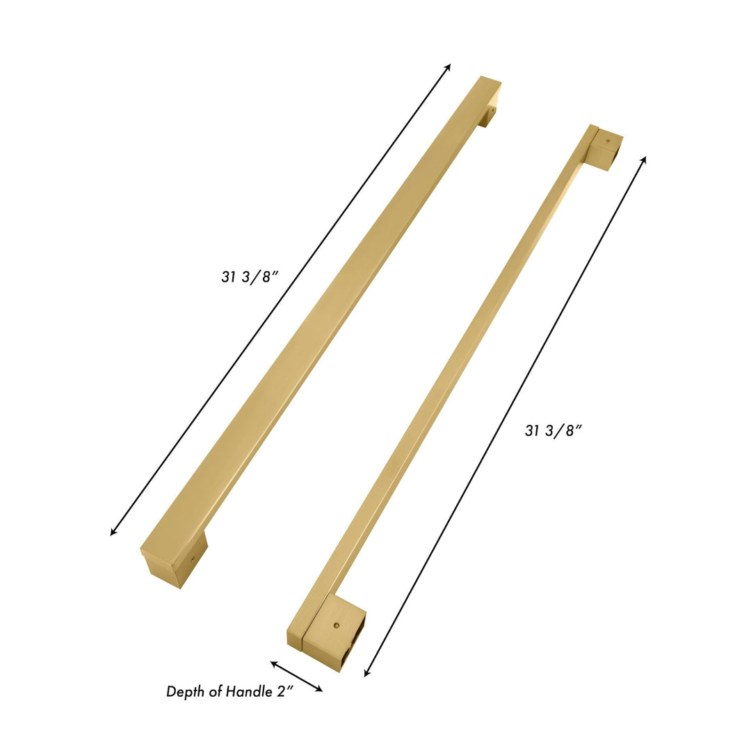 ZLINE Autograph Edition Champagne Bronze Modern Handles (Set of 4) for Counter-Depth and Standard-Depth Refrigerators (RFMHZ-F-36-CB)