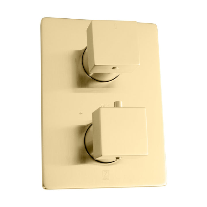 ZLINE Autograph Edition Crystal Bay Thermostatic Shower System in Champagne Bronze (CBY-SHS-T2-CB)