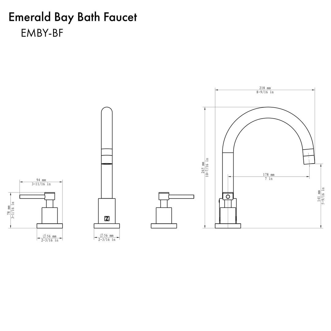 ZLINE Autograph Edition Emerald Bay Bath Faucet in Polished Gold (EMBY-BF-PG)
