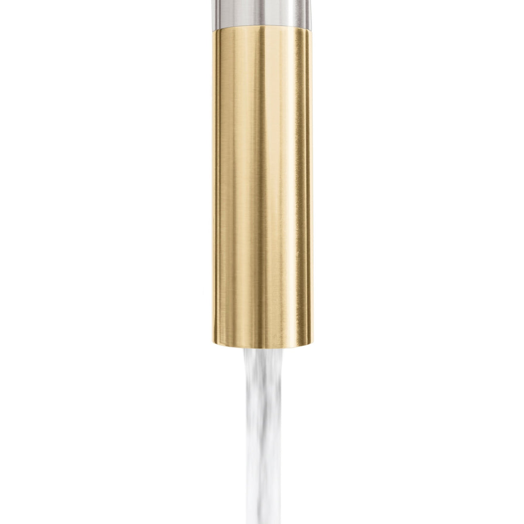 ZLINE Autograph Edition Gemini Pull Down Single Handle Kitchen Faucet in Brushed Nickel and Champagne Bronze (GEM-KF-ZBNCB)
