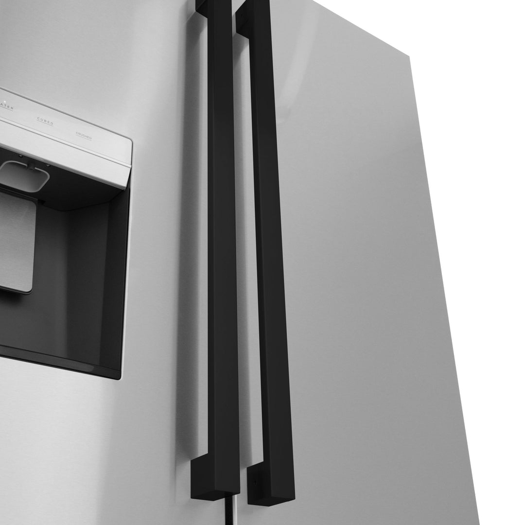 ZLINE Autograph Edition Matte Black Modern Handles (Set of 4) for Counter-Depth and Standard-Depth Refrigerators (RFMHZ-F-36-MB)