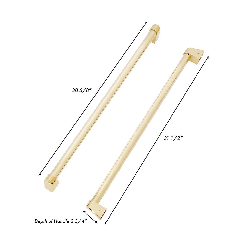 ZLINE Autograph Edition Polished Gold Traditional Handles (Set of 3) for Standard-Depth Refrigerators (RSMHZ-36-G)